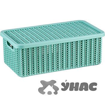 Коробка ВЯЗАНИЕ 6л с крышкой Фисташковый М2370 (6)