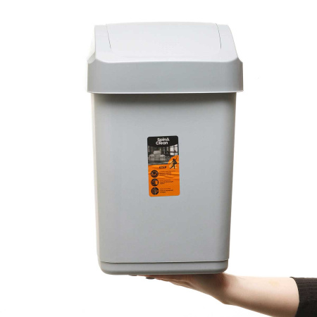 Контейнер для мусора Step 12 л с крышкой-маятником Серый