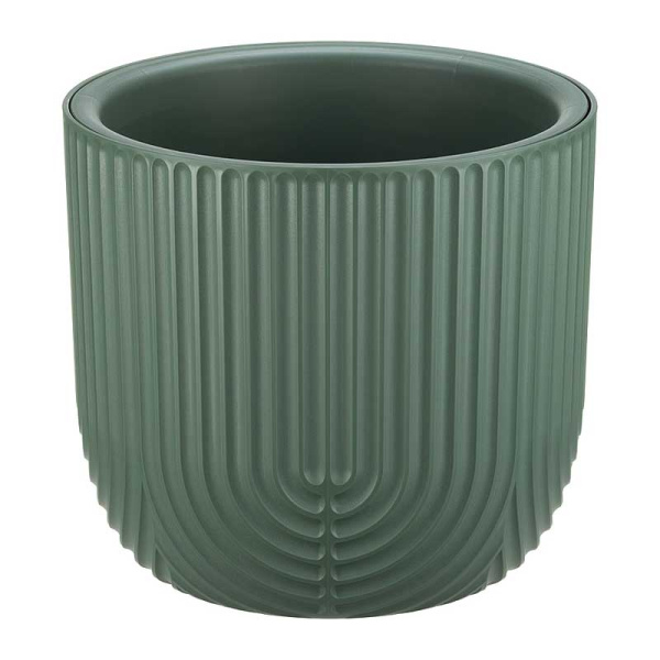 Кашпо РАМОНА D220мм 3,7л со вставкой нефритовый М3262 х8 