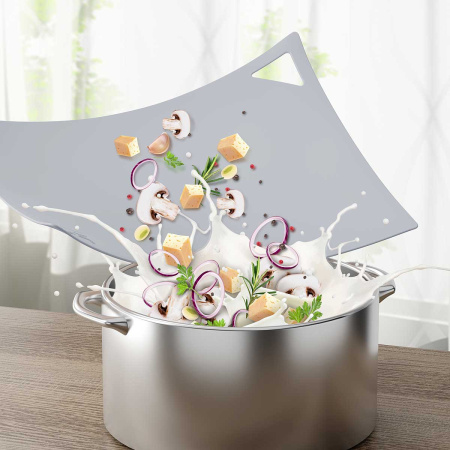 Доска разделочная 352х252х2мм гибкая Серый БШ8449