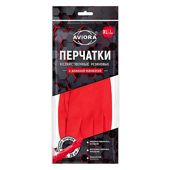 Перчатки резин удлин-ая манжета р-р XLх60 AVIORA