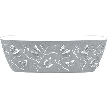 Горшок БАБОЧКИ со вст овал 7,3л серый шторм х6 