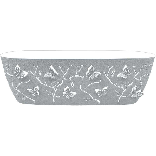 Горшок БАБОЧКИ со вст овал 7,3л серый шторм х6 