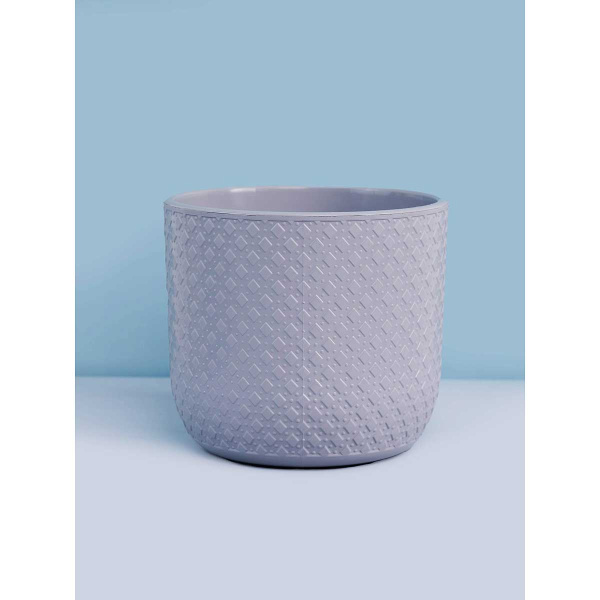 Кашпо"Клевер" 3,2л со вст  Серый шелк Авеню Пласт х6 