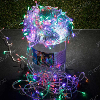 Гирлянда LED L-9 450 ламп прозрачный провод цветной