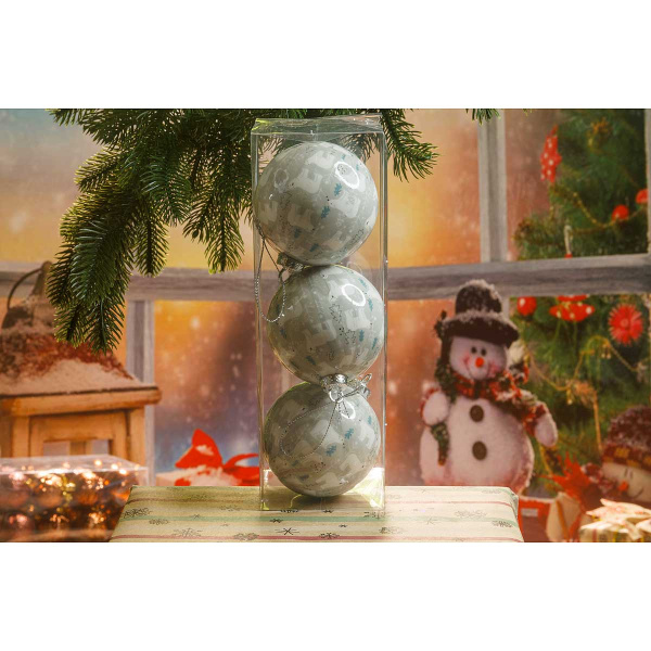 Шар 561084A 3шт 8см "Белый медведь"(96)