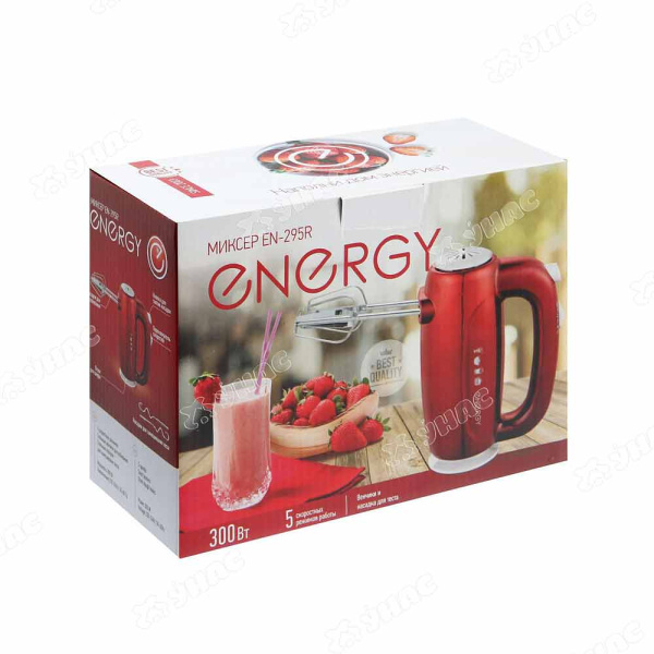 Миксер ENERGY EN-295R/P красный 300Вт, 5 скоростей