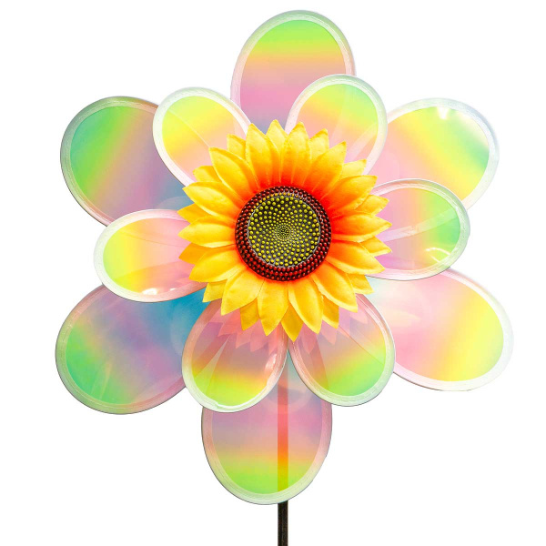 Ветряк D-27-37см двойной перламутровые прозрачные лепестки NA2670