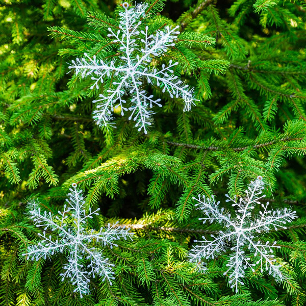 Подвеска Т171 Снежинка3шт 17см пластик (Цена за 10шт) (200)