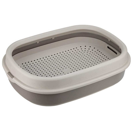 Лоток для кошек низкий борт с сеткой Капучино М1833