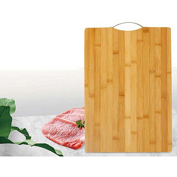 Доска разделочная бамбук 34*24*2см с металлической ручкой AL-308-2 (30)