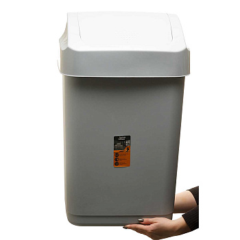 Контейнер для мусора Step 50 л с крышкой-маятником Серый