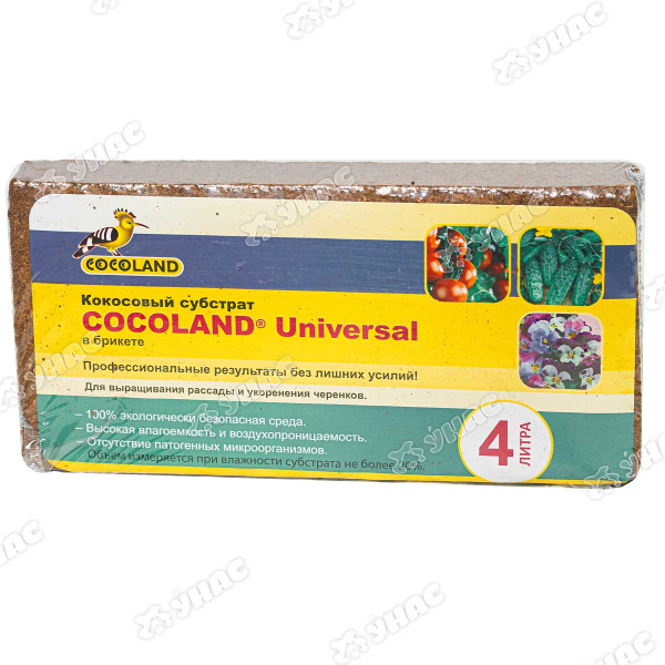 Кокосовый субстрат 300гр (4л)универсальный (брикет) COCOLAND Universal (40/44) 