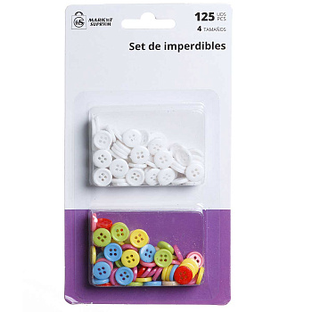 Пуговицы NA2453 125шт/1см (белые+цветные) (480)