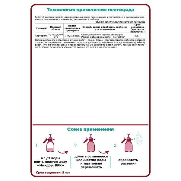 Средство защитное от колорадского жука Щелково Агрохим Имидор ВРК 1 мл
