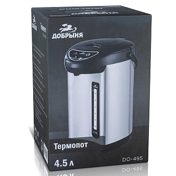 Термопот Добрыня 4,5л нерж. DO-495 нерж./черный х6