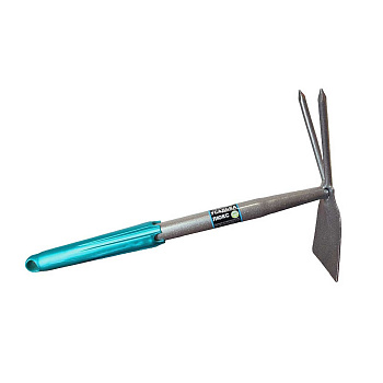 Мотыжка 030203 МК-2м (прям.часть+2зуб.) металлик"Усадьба-Люкс"(15/25)