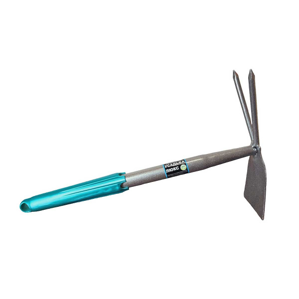 Мотыжка 030203 МК-2м (прям.часть+2зуб.) металлик"Усадьба-Люкс"(15/25)