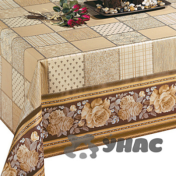 Клеенка 140*20 ДЕКОРАМА 142А (плитка, беж.кайма) ТУРЦИЯ