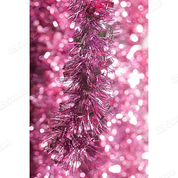 Мишура YT15-20l светло-розовый 2м d-7см (зап10шт) "барашек" гофрир.с мелкой мишурой (300)