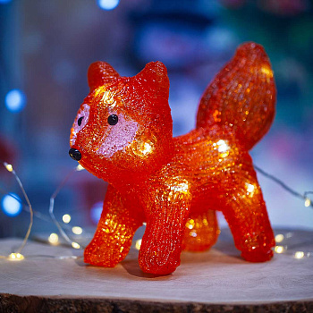 Фигурка новогод.Лисичка светодиод. 20-20-14 7реж. 25*20см