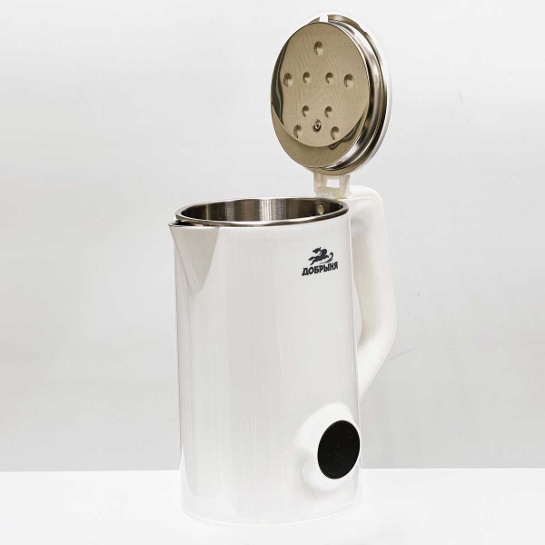 Эл. чайник Добрыня 1,8л 2000Вт пласт. белый DO-1265 с LED дисплеем х12