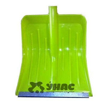 Лопата снеговая пласт с планк 360х420 Малыш ЛЮКС d32  ЗЕЛЕНАЯ