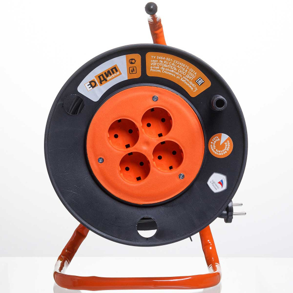 Удлинитель на катушке РБК-4 20м 4 гн ПВС  2*0,75 10 А