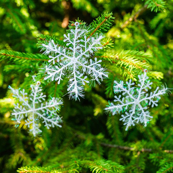 Подвеска Т169 Снежинка 3шт 10см пластик (цена за 10шт) (200)