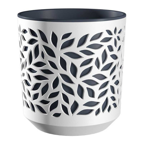 Кашпо Leaves 2,5л Белый/Антрацит КШ-9572 