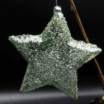 Шар А9-50873МЕ 1шт 12см "Звезда" пыльно-зеленый (360)