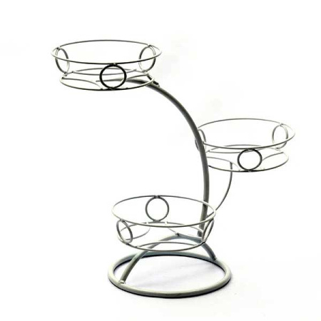 Подставка для цветов "Фиалка 3" белый (3 корзины)