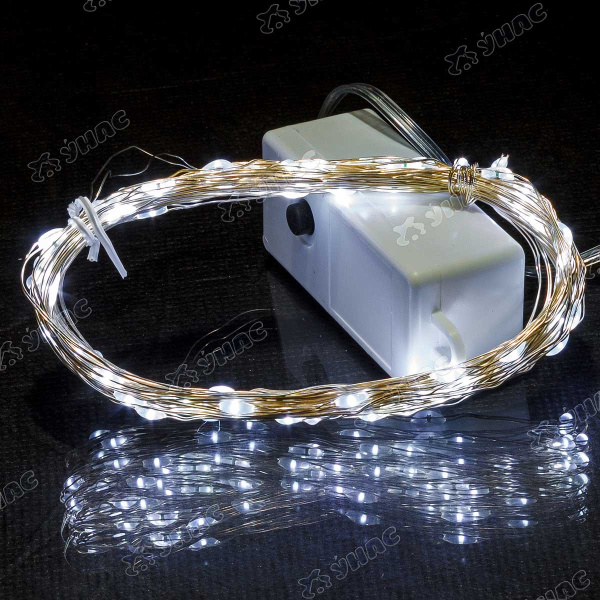 Гирлянда светодиодная НИТЬ  БЕЛЫЙ/ 10 метров, 100лампочек/